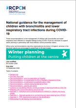 National guidance for the management of children with bronchiolitis and lower respiratory tract infections during COVID19 [Updated 26th October 2020]